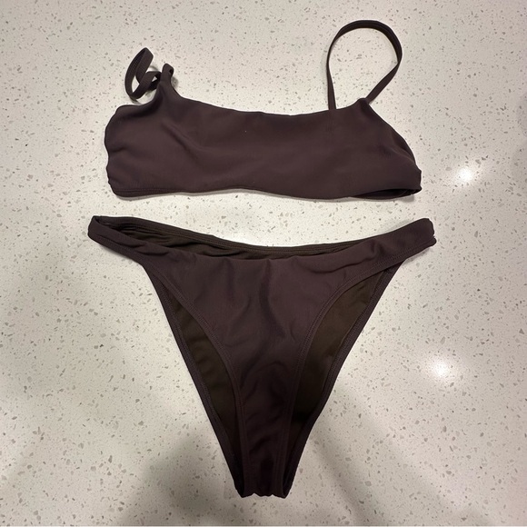 Wilo The Label Other - Wilo Chocolate Brown Ribbed Bikini